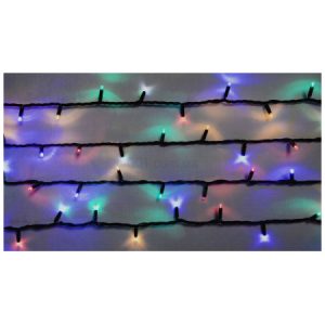 Гірлянда світлодіодна зовнішня STRING 200 LED 20м (2×10м) мульти/чорний IP44 EN, Delux