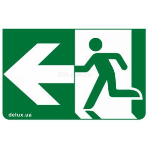 Піктограма (наліпка) 233×150мм Exit Left на світильник REL801, 802, Delux