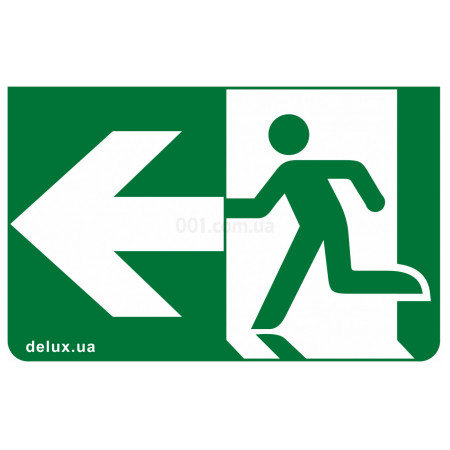 Піктограма (наліпка) 233×150мм Exit Left на світильник REL801, 802, Delux