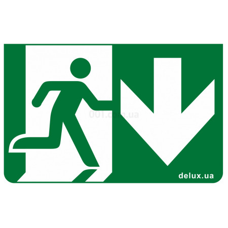 Піктограма (наліпка) 233×150мм Exit Down на світильник REL801, 802, Delux