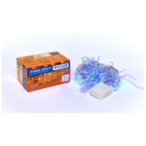 Гірлянда світлодіодна внутрішня ICICLE С 75 LED бахрома 2×0,7м синій/прозорий IP20, Delux