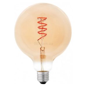 Світлодіодна (LED) лампа Globe G125 6Вт 2200K Е27 amber spiral filament, Delux