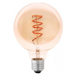 Світлодіодна (LED) лампа Globe G95 5Вт 2200K Е27 amber spiral filament, Delux