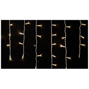 Гірлянда світлодіодна зовнішня ICICLE 75 LED 2×0,7м 18 flash теплий білий/білий IP44 EN, Delux