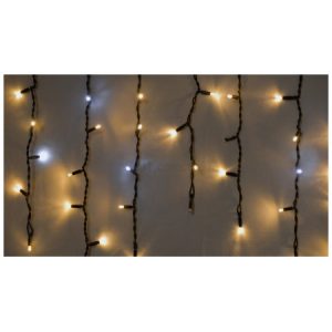 Гірлянда світлодіодна зовнішня ICICLE 75 LED 2×0,7м 18 білий flash теплий білий/чорний IP44 EN, Delux
