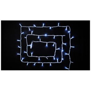 Гірлянда світлодіодна зовнішня STRING 100 LED 10м (2×5м) 20 flash білий/білий IP44 EN, Delux