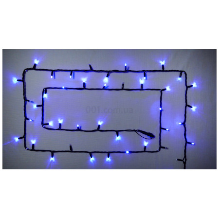 Гірлянда світлодіодна зовнішня STRING 100 LED 10м (2×5м) 20 flash синій/чорний IP44 EN, Delux