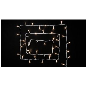 Гірлянда світлодіодна зовнішня STRING 100 LED 10м (2×5м) теплий білий/білий IP44 EN, Delux