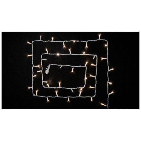 Гірлянда світлодіодна зовнішня STRING 100 LED 10м (2×5м) теплий білий/білий IP44 EN, Delux