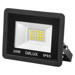 Прожектор світлодіодний 20Вт 6500K IP65 чорний FMI 11 LED, Delux