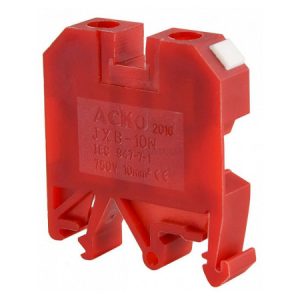 Гвинтовий контактний затискач JXB 10/35 на DIN-рейку червоний, АСКО-УКРЕМ