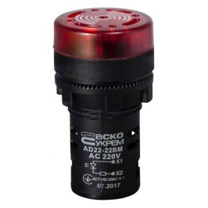 Світлосигнальна арматура AD22-22 BM/r блимаючий червоний 220В АC, АСКО-УКРЕМ