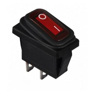 Перемикач KCD3-101W R/B чорний з червоною клавішою IP54, АСКО-УКРЕМ