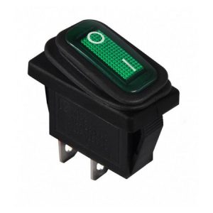 Перемикач KCD3-101W GR/B чорний з зеленою клавішою IP54, АСКО-УКРЕМ