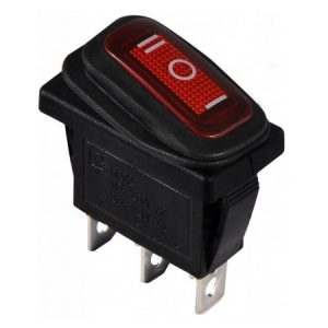 Перемикач KCD3-103W R/B на 3 положення чорний з червоною клавішою IP54, АСКО-УКРЕМ