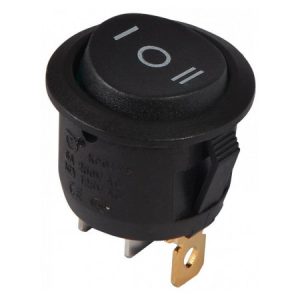 Перемикач KCD1-5-103 B/B на 3 положення чорний з круглою чорною клавішою, АСКО-УКРЕМ