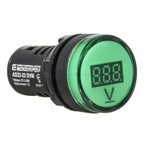 Вольтметр цифровий AD22-22 DVM 5-30В DC зелений, АСКО-УКРЕМ