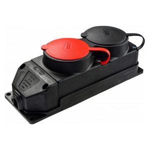 Розетка каучукова з захисними кришками 2-місна (1×25А 3P+PE / 1×16A 2P+PE) IP44, АСКО-УКРЕМ