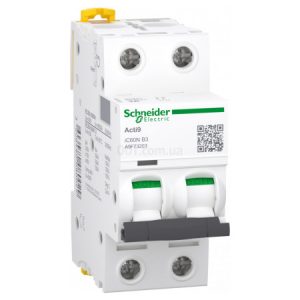 Автоматичний вимикач iC60N 2P 3 А хар-ка B, Schneider Electric