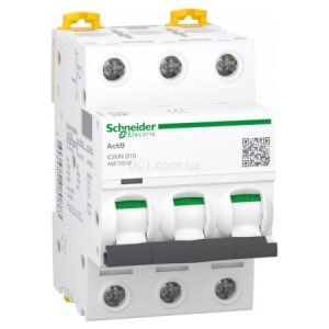 Автоматичний вимикач iC60N 3P 10 А хар-ка D, Schneider Electric