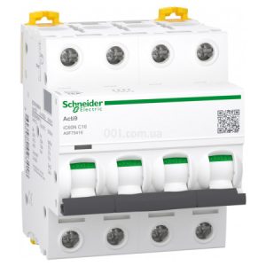 Автоматичний вимикач iC60N 4P 16 А хар-ка C, Schneider Electric