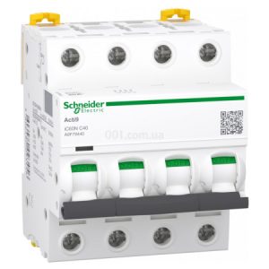 Автоматичний вимикач iC60N 4P 40 А хар-ка C, Schneider Electric
