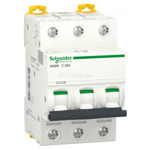 Автоматичний вимикач iK60N 3P 25 А хар-ка C, Schneider Electric