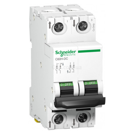 Автоматичний вимикач C60H-DC =500В 4А 2Р хар-ка C, Schneider Electric