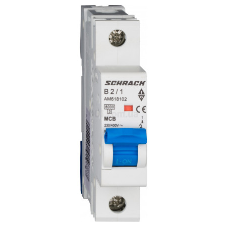 Модульний автоматичний вимикач AMPARO 1P 2А 6кА х-ка B, SCHRACK (Австрія)