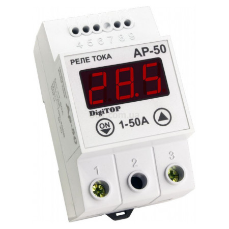 Реле контролю струму AP-50A 1...50A 1×6А, DigiTOP