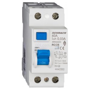 Пристрій захисного відключення (ПЗВ) AMPARO 10кА/30мА 2P 40А тип AC, SCHRACK (Австрія)