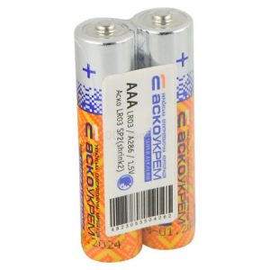 Батарейка лужна AАА.LR03.SP2, типорозмір AAA упаковка shrink 2 шт., АСКО-УКРЕМ