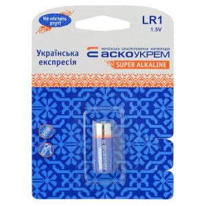 Батарейка лужна LR1.BP1, типорозмір N упаковка blister 1 шт., АСКО-УКРЕМ