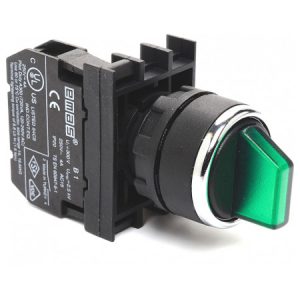 Перемикач на 2 положення з фіксацією (1НВ) зелений пластик IP50 (серія B), EMAS