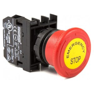 Кнопка "грибок" EMERGENCY STOP d=40мм з фіксацією (повернення поворотом) 1НЗ (серія B), EMAS