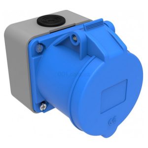 Розетка силова стаціонарна пряма 2P+PE 32А 220В IP44, Bemis