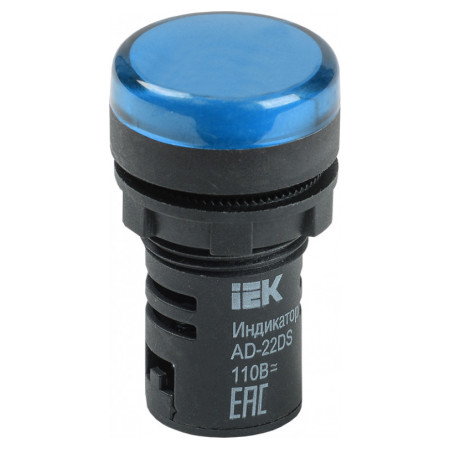 Лампа AD-22DS LED-матриця d22 мм синя 24В AC/DC, IEK