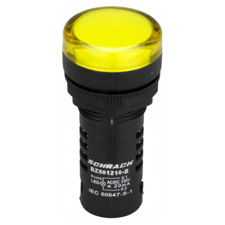 Світлосигнальний індикатор LED 230В AC жовтий, SCHRACK (Австрія)