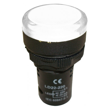 Світлосигнальний індикатор LED 230В (моноблок) білий, SCHRACK (Австрія)