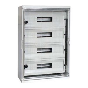 Корпус удароміцний e.plbox.400.500.175.54m.tr IP65 з прозорими дверцятами під 54 модулі, E.NEXT