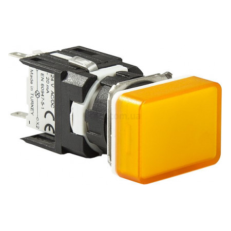 Світлосигнальна арматура LED 12-24V AC/DC прямокутна жовта, EMAS