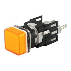Світлосигнальна арматура LED 12-24V AC/DC квадратна жовта, EMAS
