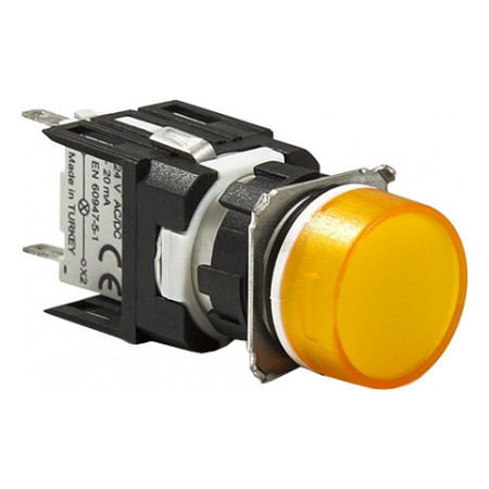 Світлосигнальна арматура LED 12-24V AC/DC кругла жовта, EMAS