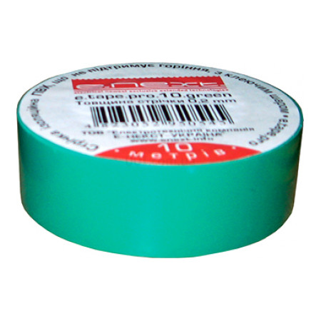 Ізострічка 0,2×19 мм зелена (10 м) e.tape.pro.10.green, E.NEXT