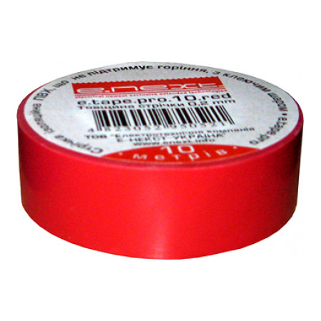 Ізострічка 0,2×19 мм червона (10 м) e.tape.pro.10.red, E.NEXT