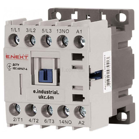 Контактор малогабаритний e.industrial.ukc.6m.220, 6 А 220 В/AC 1НВ, E.NEXT