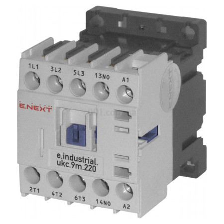Контактор малогабаритний e.industrial.ukc.9m.220, 9 А 220 В/AC 1НВ, E.NEXT