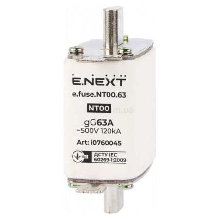 Запобіжник плавкий (вставка) e.fuse.NT00.63, 63 А габарит 00, E.NEXT
