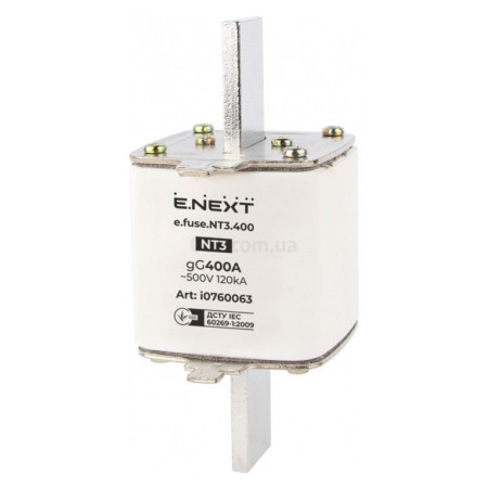 Запобіжник плавкий (вставка) e.fuse.NT3.400, 400 А габарит 3, E.NEXT