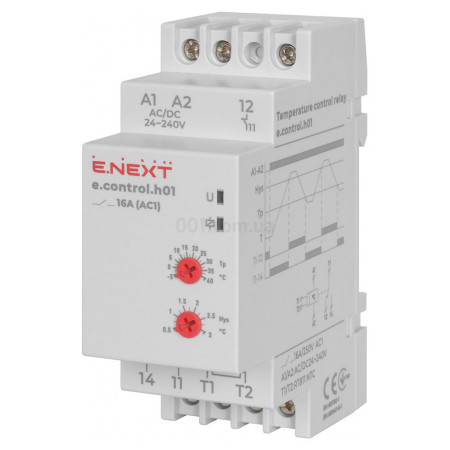 Реле контролю температури з виносним датчиком e.control.h01 16А АС/DC 24-240 В, E.NEXT
